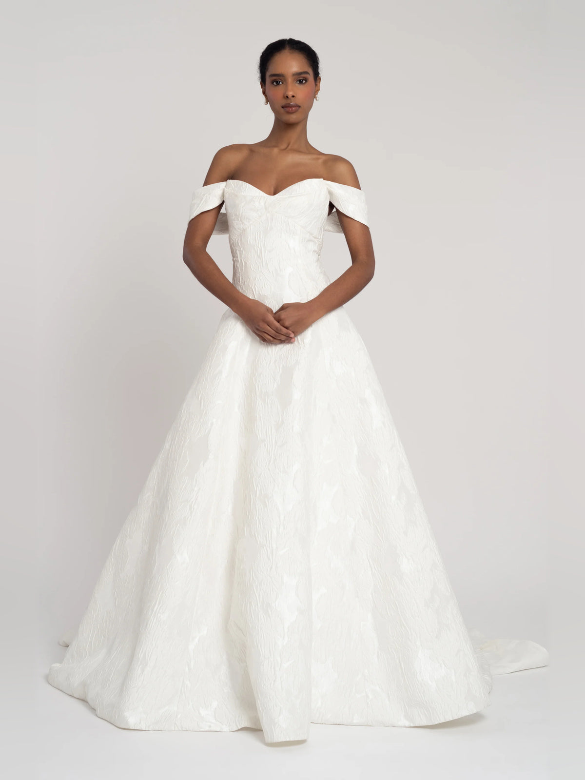off shoulder a-line floor-length formal dress - image 1
