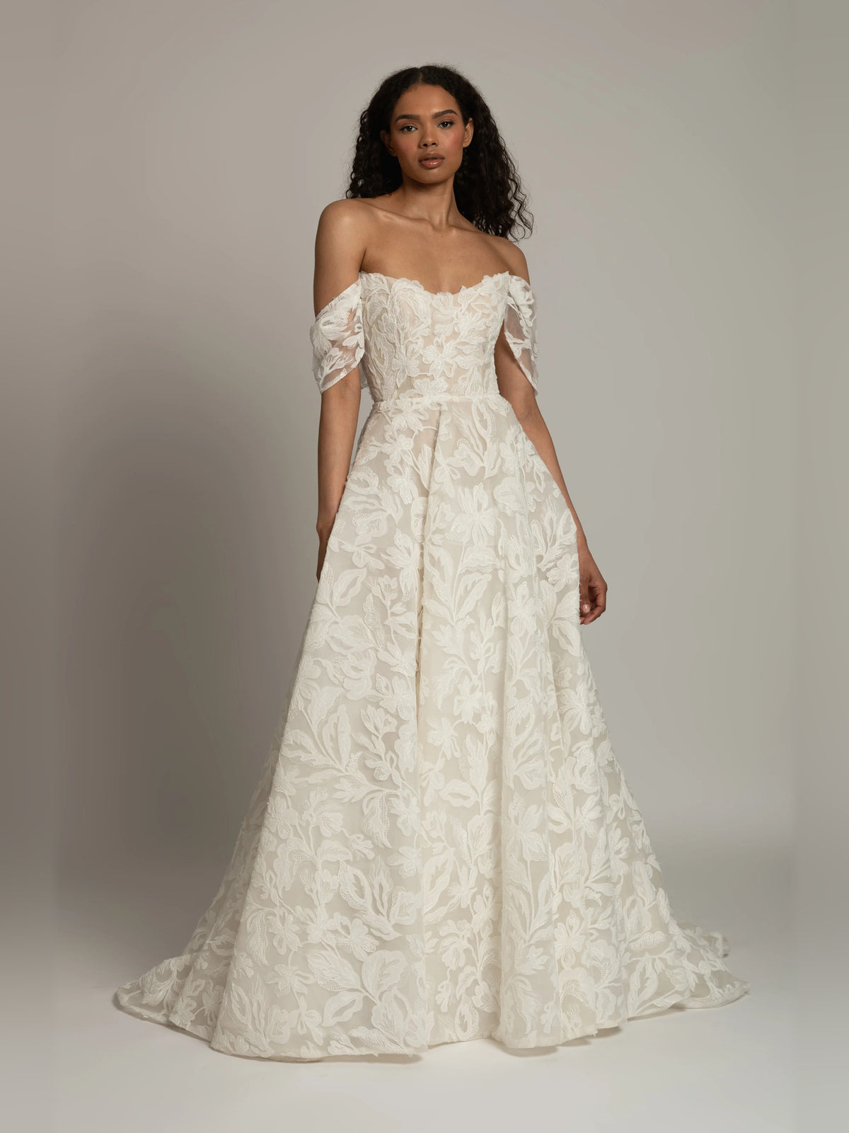 off shoulder ball-gown floor-length formal dress - image 1