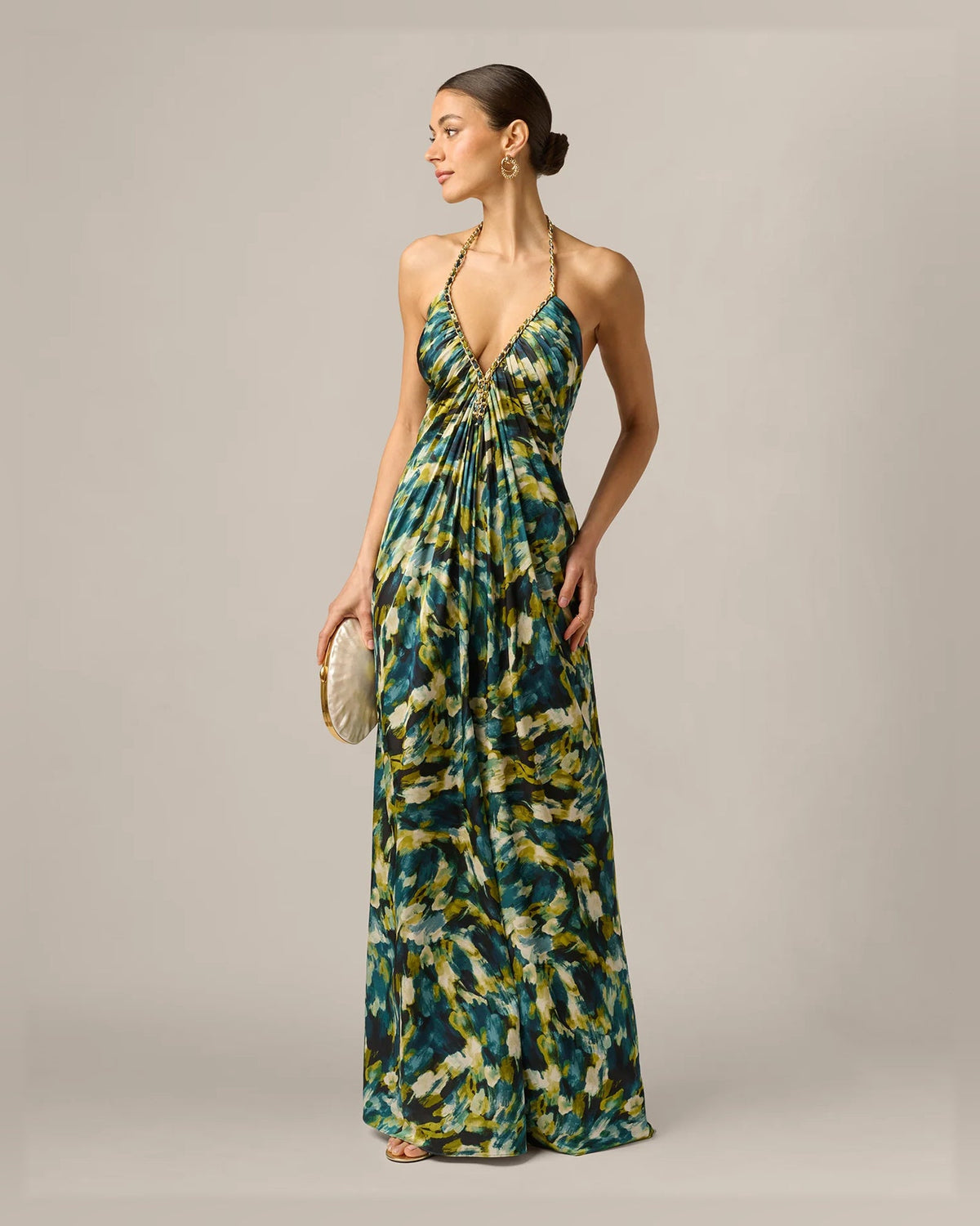 halter neck a-line floor-length formal dress - image 1