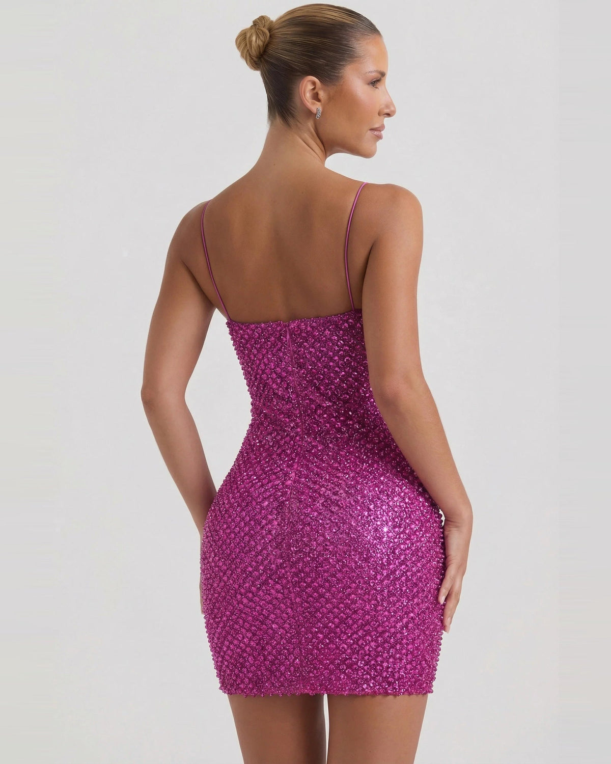 sweetheart sequin spaghetti strap homecoming dress - image 2