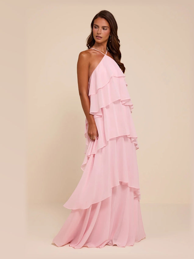 Light Pink formal dress with a-line silhouette