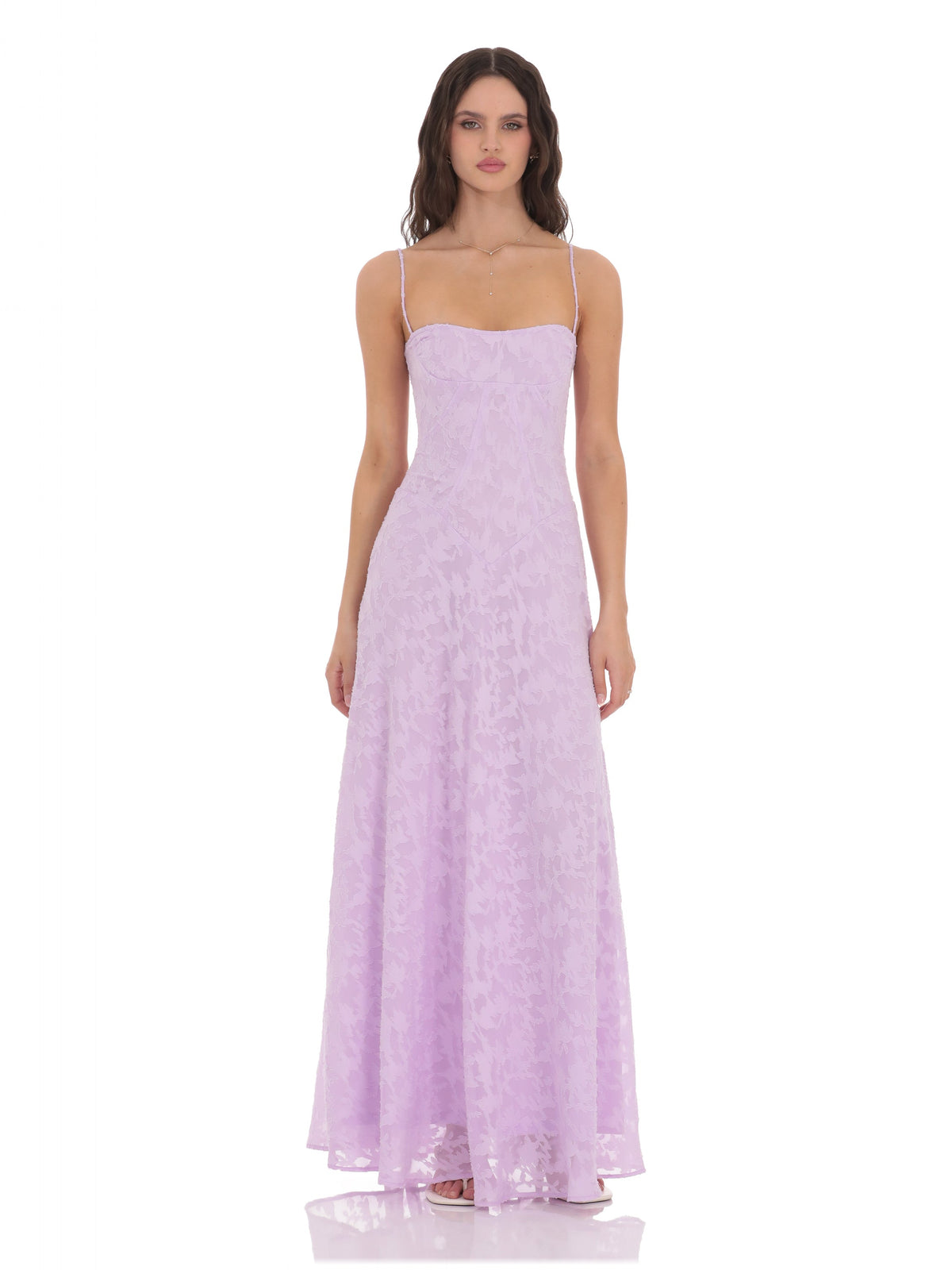 Lavender bridesmaid dress with a-line silhouette
