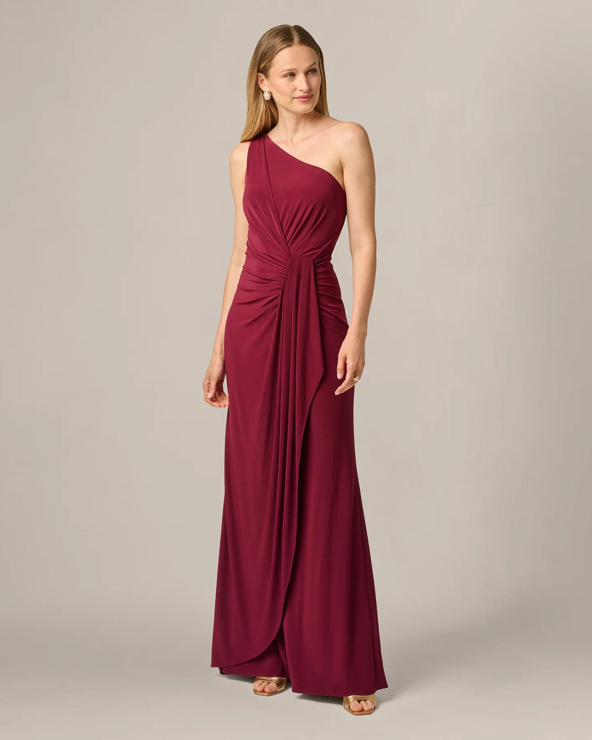 one shoulder mermaid floor-length mother of the bride dress - image 2