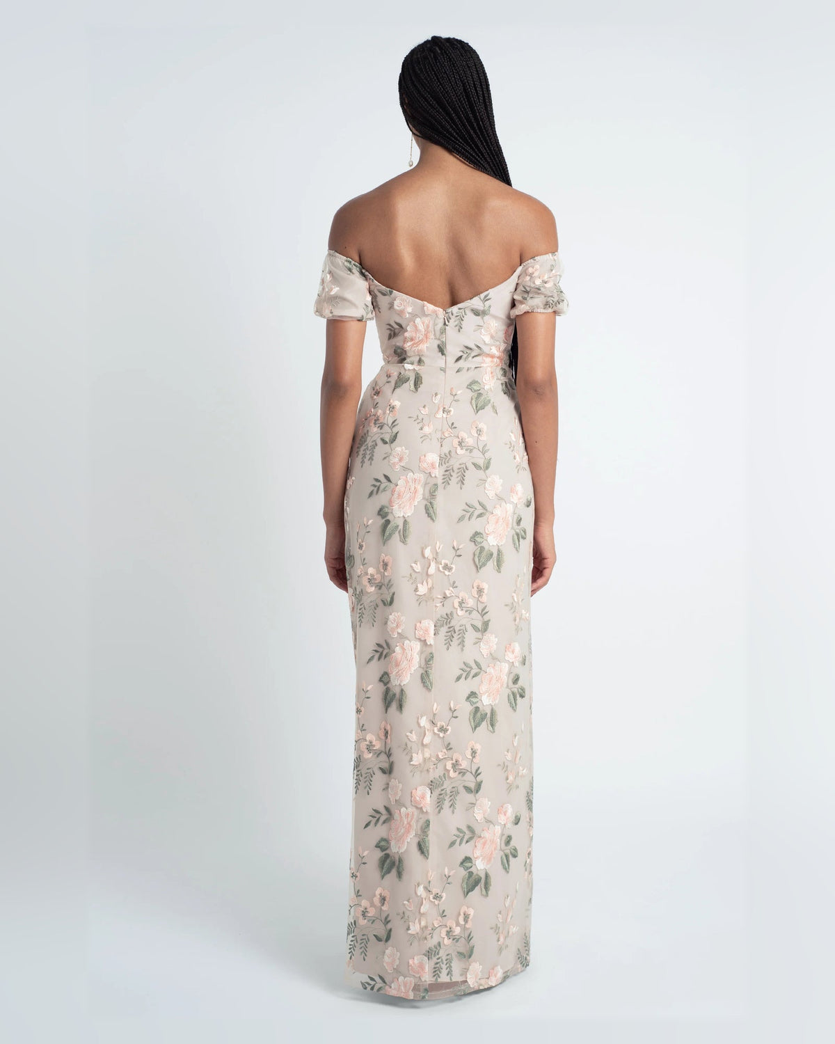 off shoulder a-line floor-length formal dress - image 2