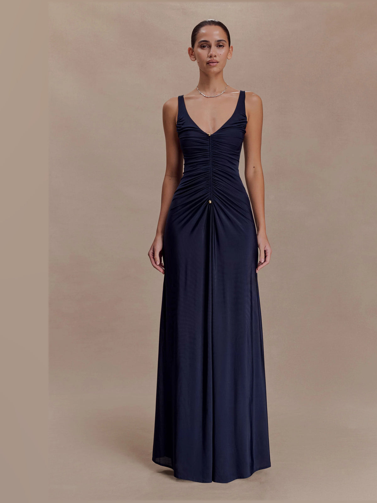 Ink Blue formal dress with a-line silhouette
