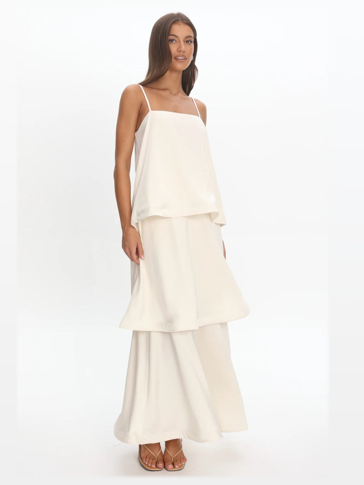 Ivory formal dress with a-line silhouette