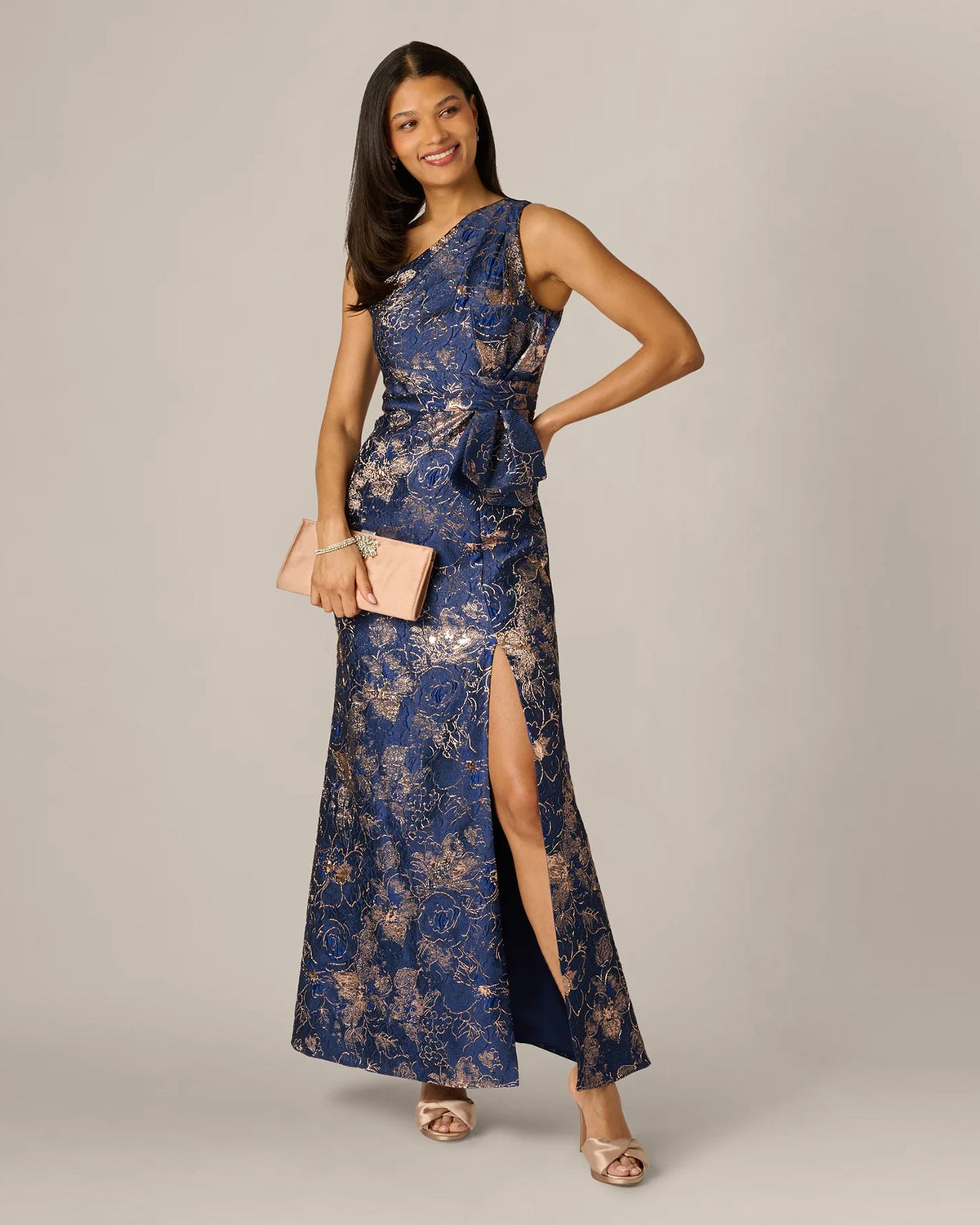 one-shoulder a-line maxi mother of the bride dress - image 2