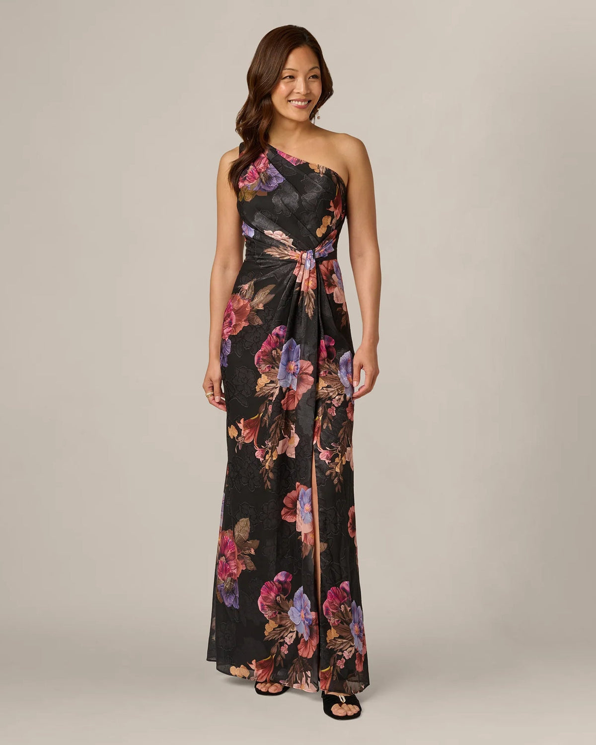 one-shoulder a-line maxi mother of the bride dress - image 2