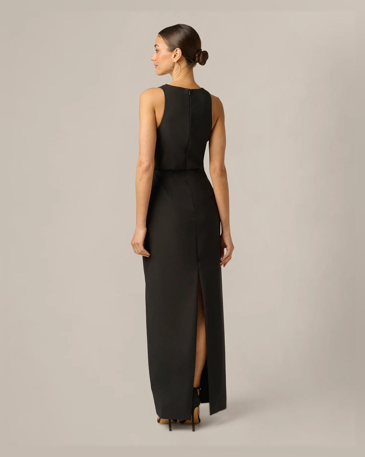 v neck column floor-length formal dress - image 2