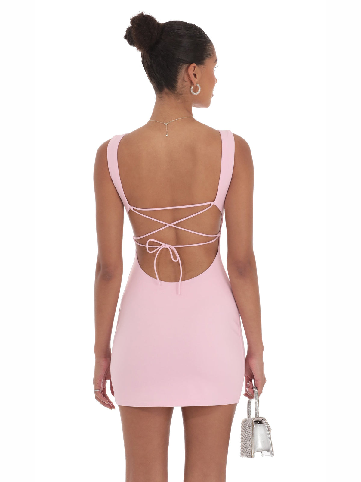 Pink homecoming dress with bodycon silhouette