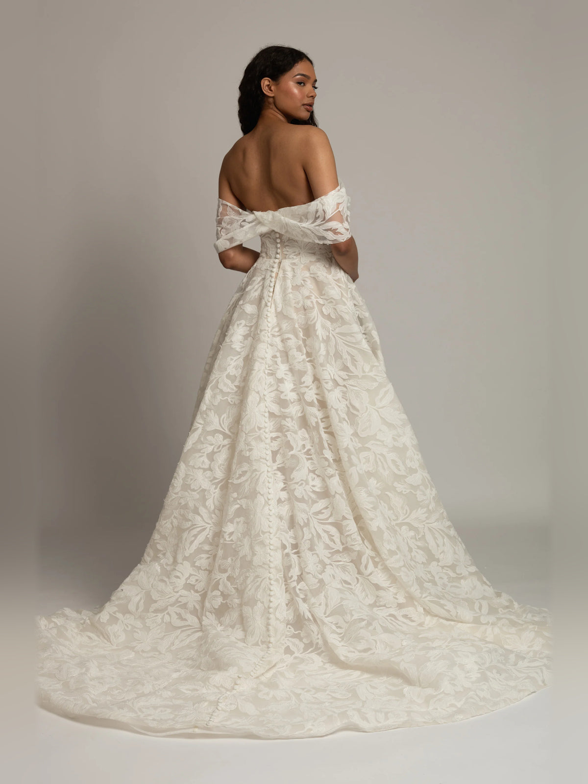 off shoulder ball-gown floor-length formal dress - image 2