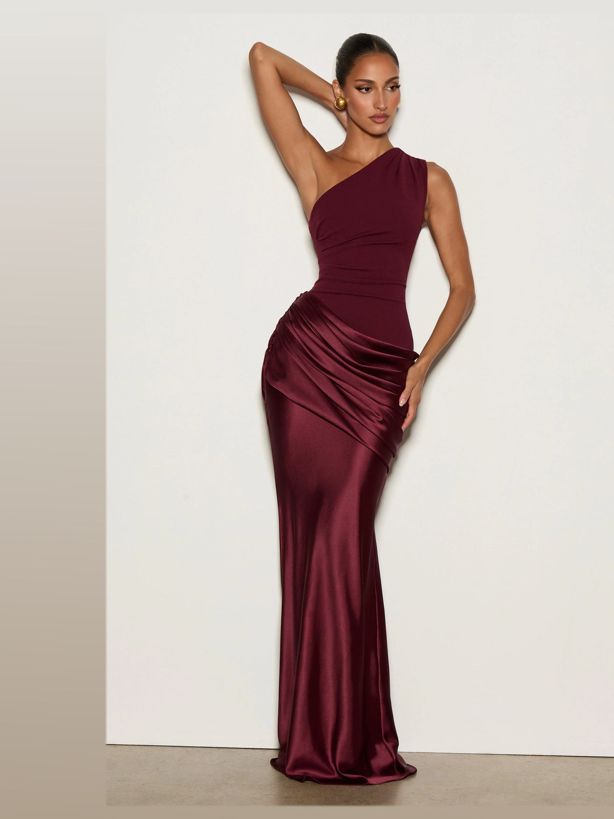 Cherry Lacquer formal dress with a-line silhouette