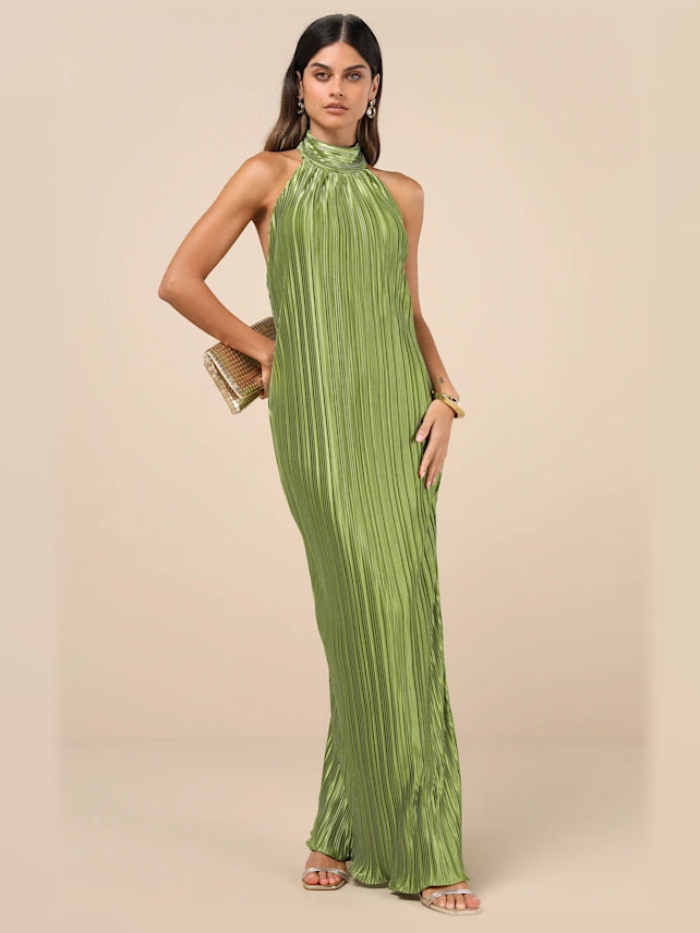 Lime Green formal dress with a-line silhouette