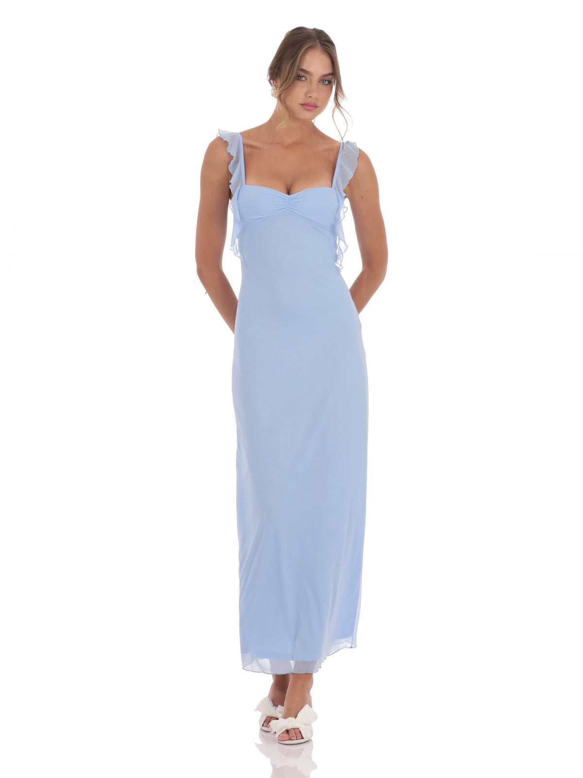 Light Blue bridesmaid dress with a-line silhouette