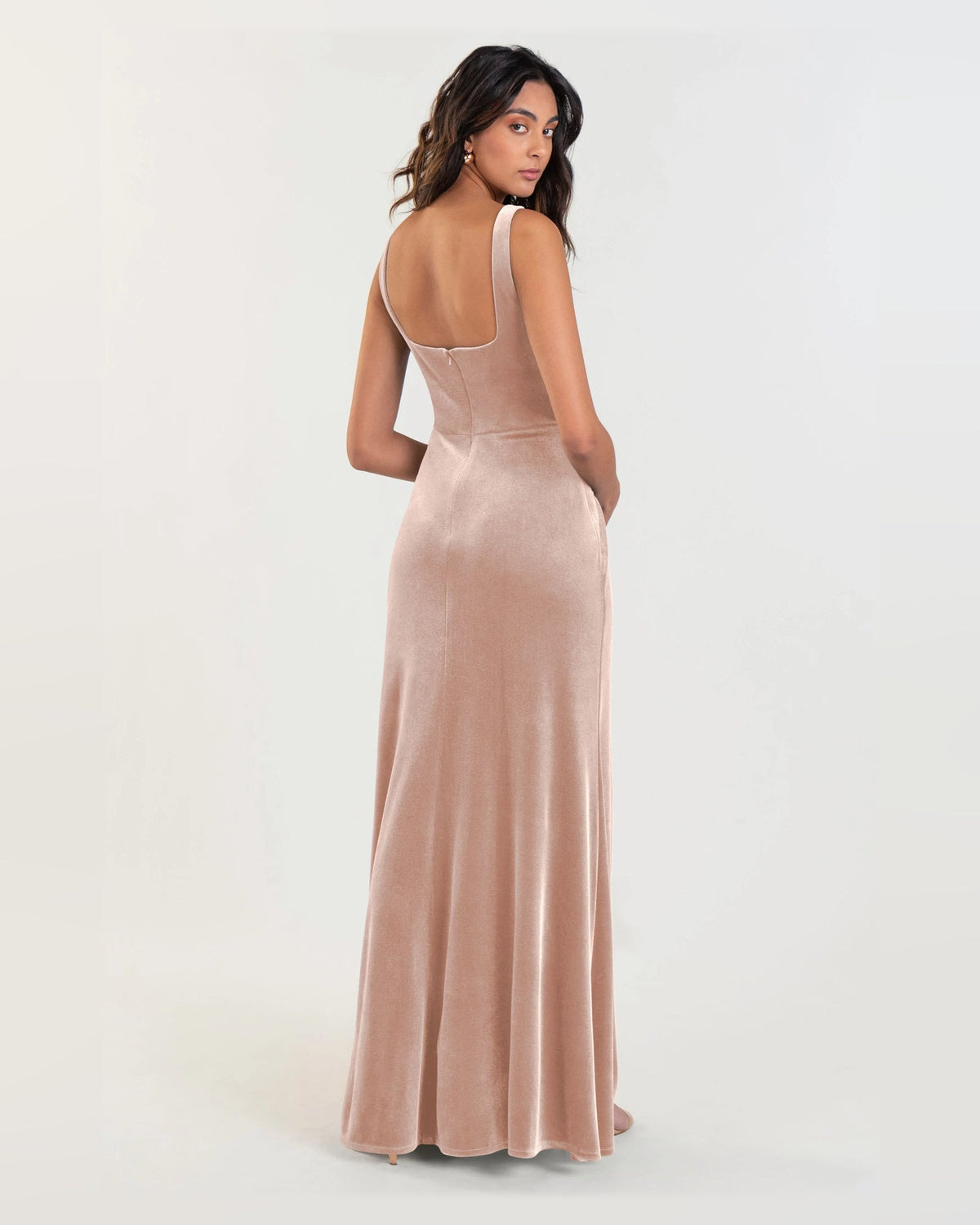 square neck a-line floor-length formal dress - image 2