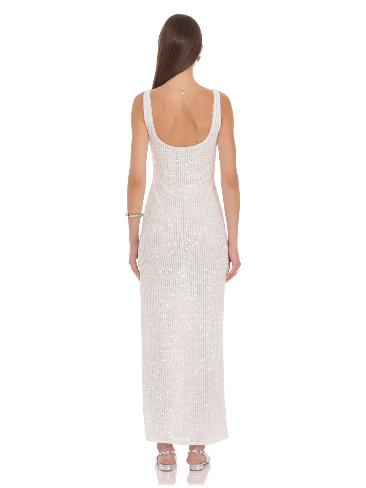 White bridesmaid dress with a-line silhouette