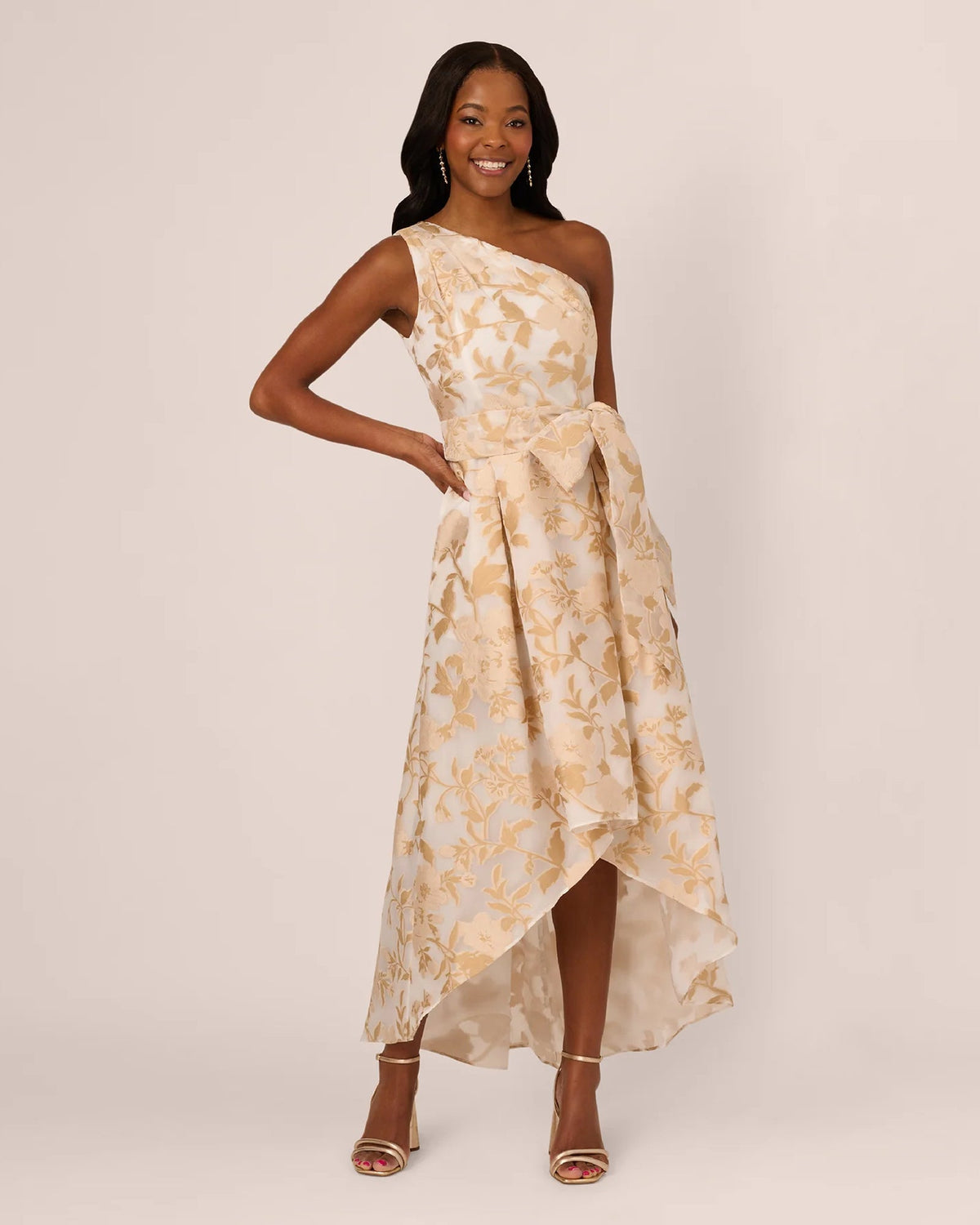 one shoulder a-line high-low mother of the bride dress - image 2