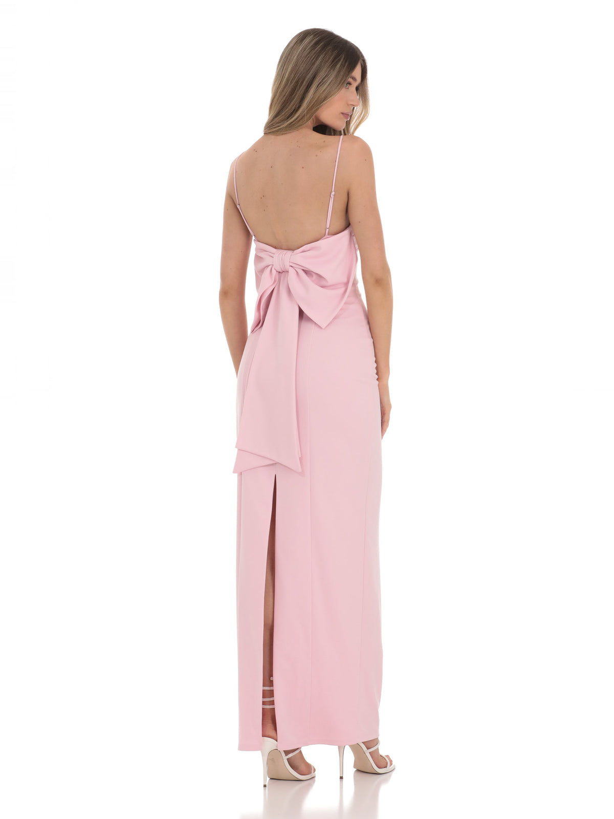 Pink bridesmaid dress with a-line silhouette