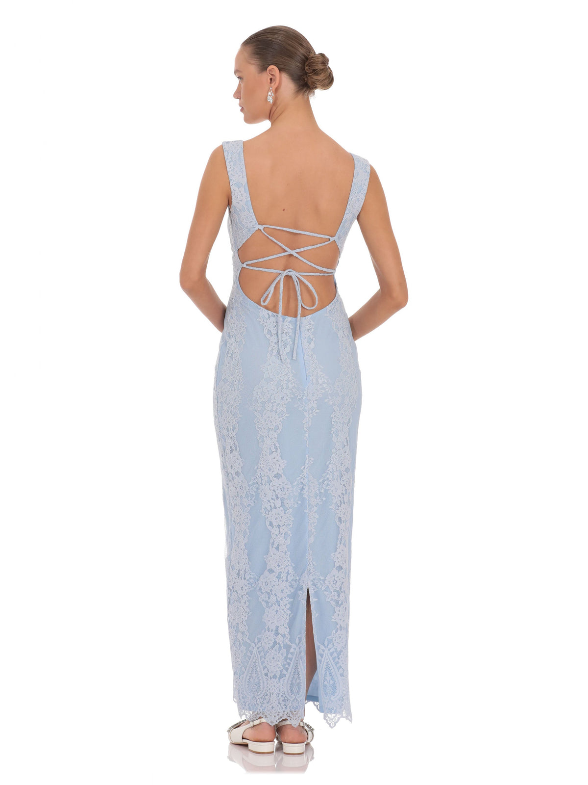 Light Blue bridesmaid dress with a-line silhouette