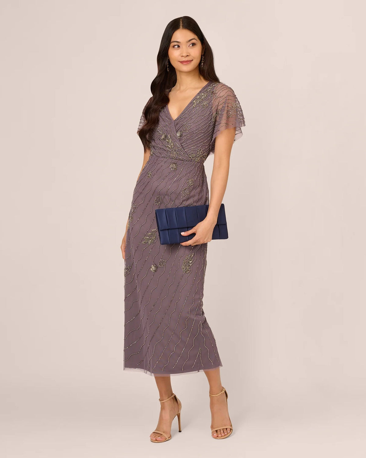 v neck column ankle-length mother of the bride dress - image 2
