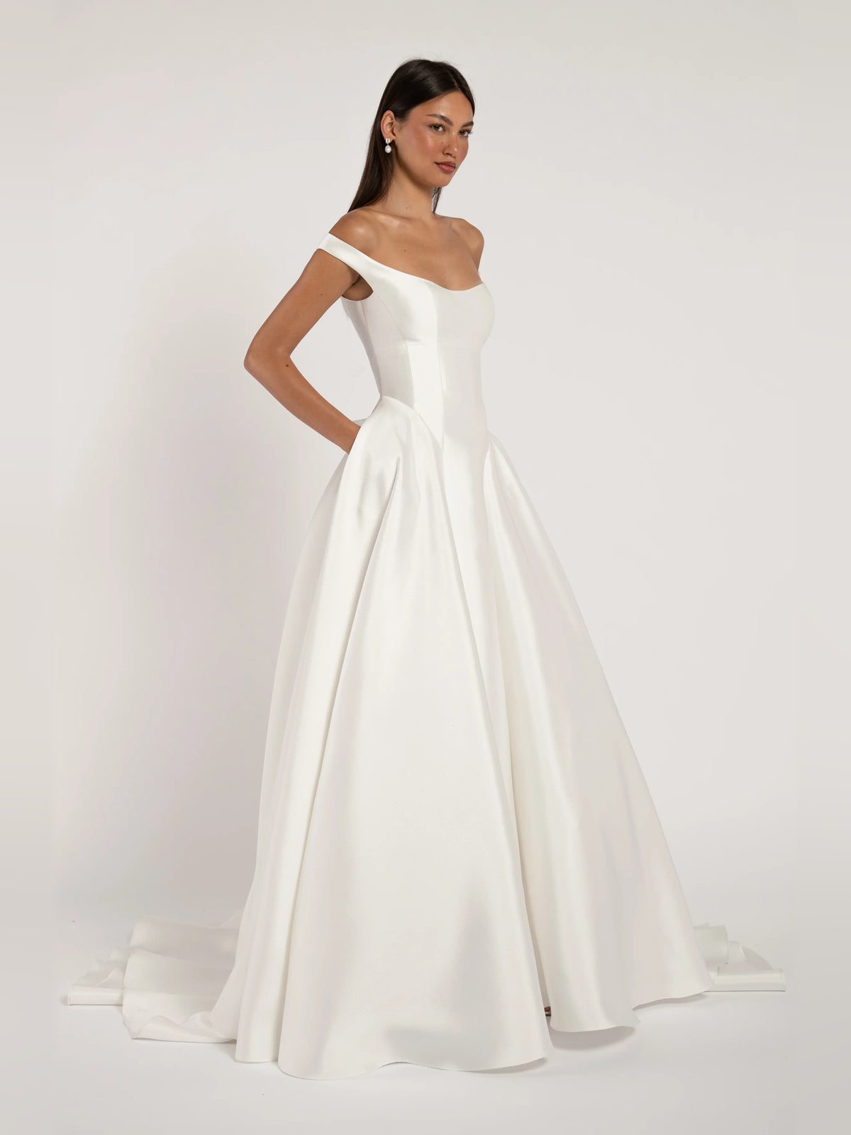 off shoulder ball-gown floor-length formal dress - image 2