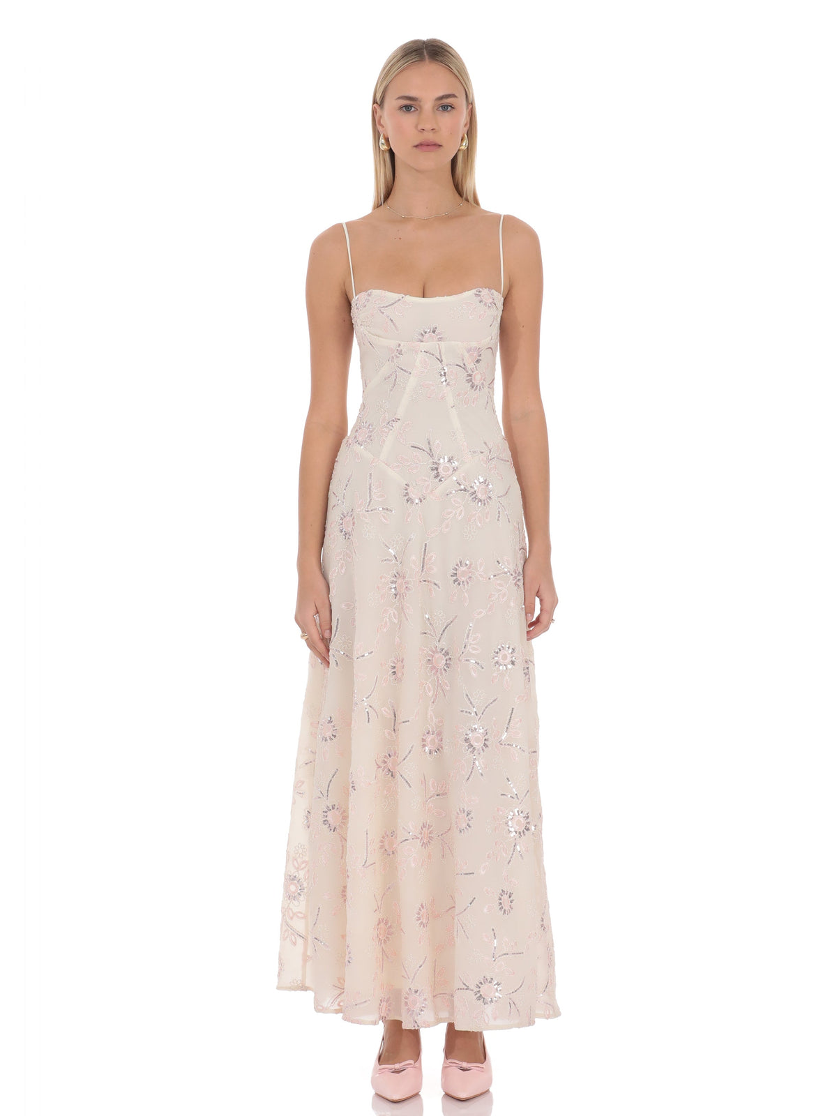 Ivory bridesmaid dress with a-line silhouette
