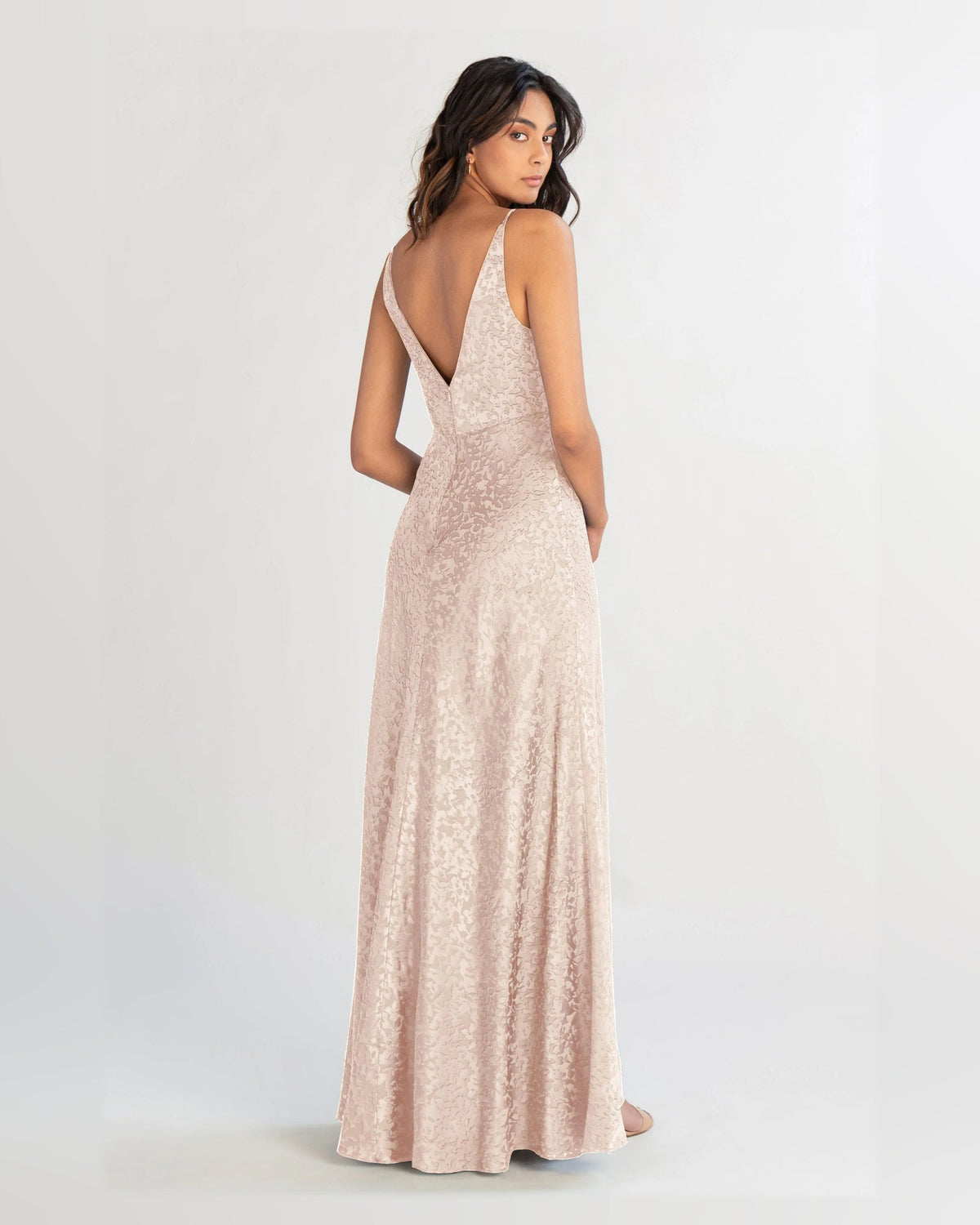 v neck empire-waist floor-length formal dress - image 2