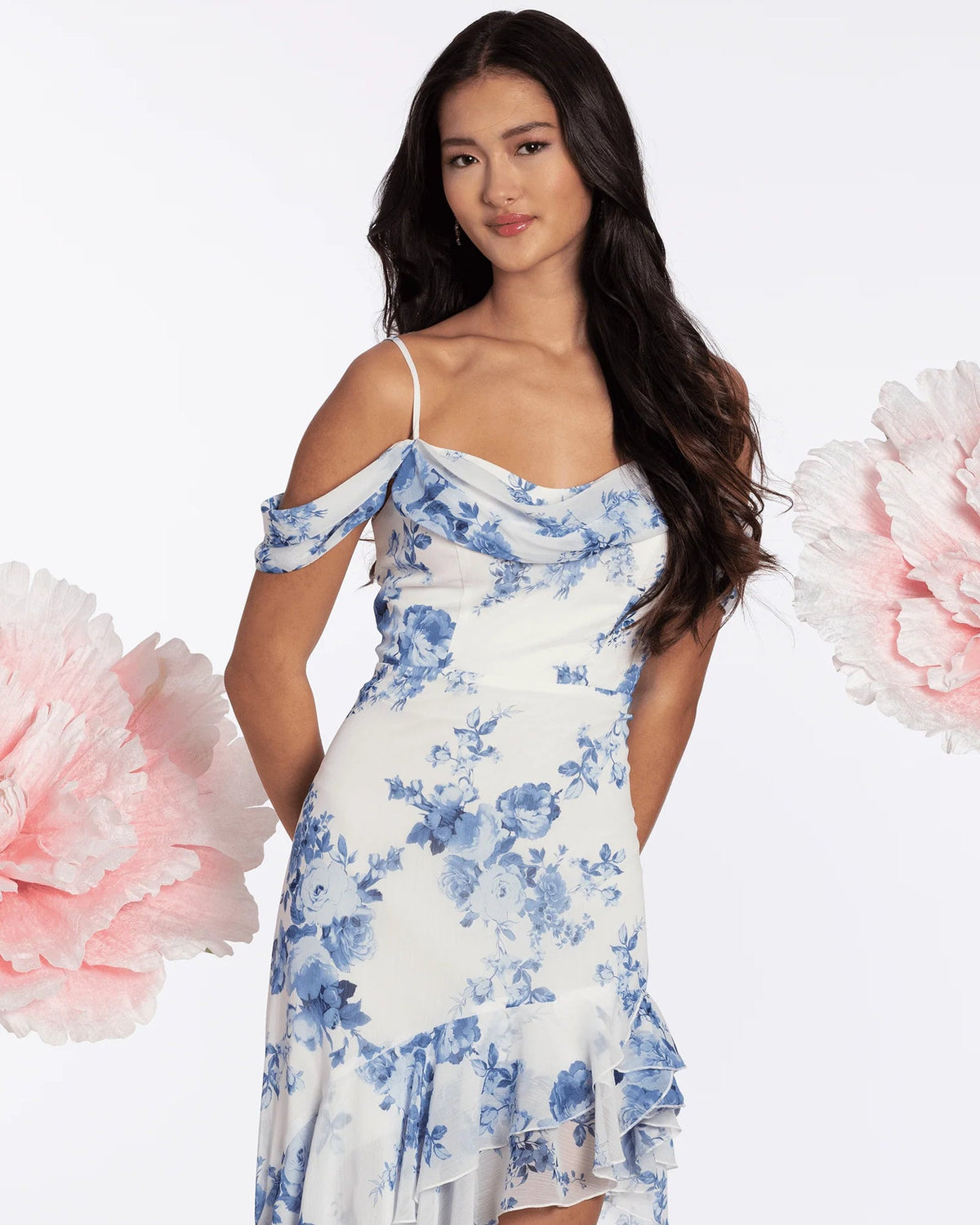 spaghetti strap a-line maxi homecoming dress - image 2