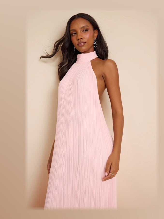 Light Pink formal dress with a-line silhouette
