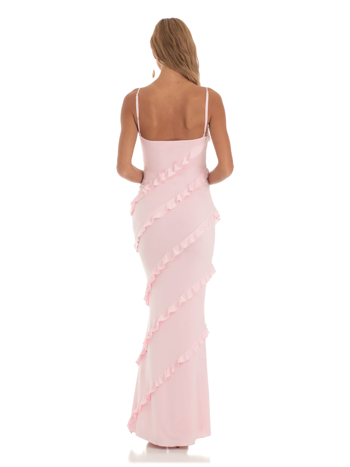 Pink bridesmaid dress with a-line silhouette