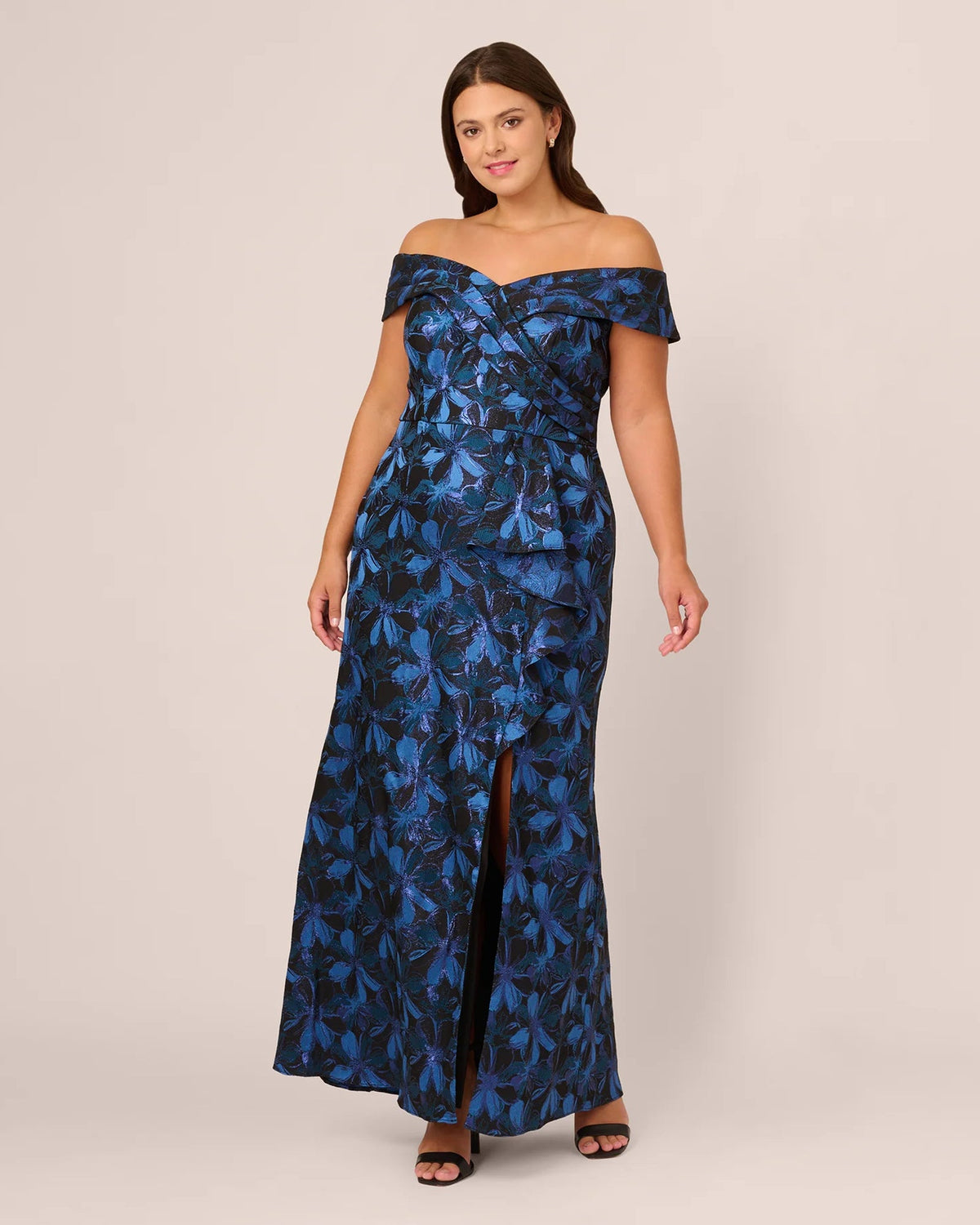 off shoulder mermaid floor-length mother of the bride dress - image 2