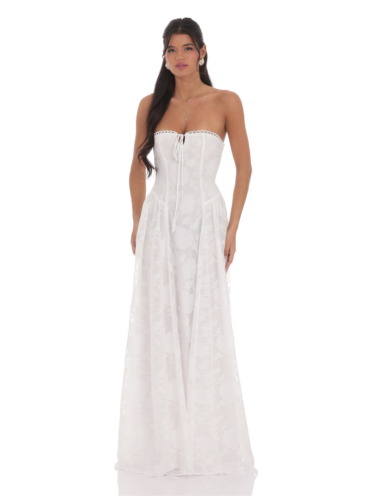 White bridesmaid dress with a-line silhouette