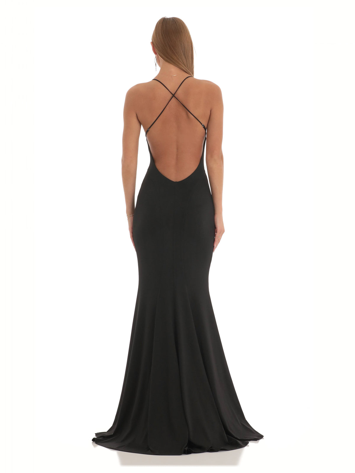 Black bridesmaid dress with a-line silhouette