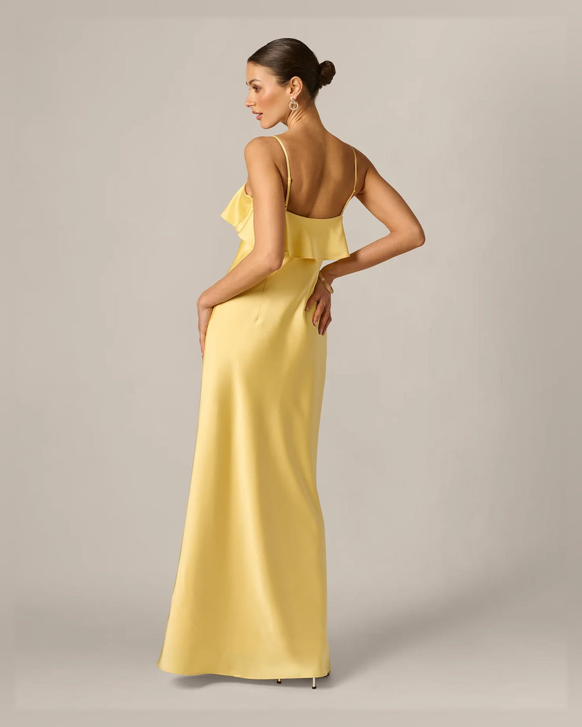 keyhole neckline a-line floor-length formal dress - image 2