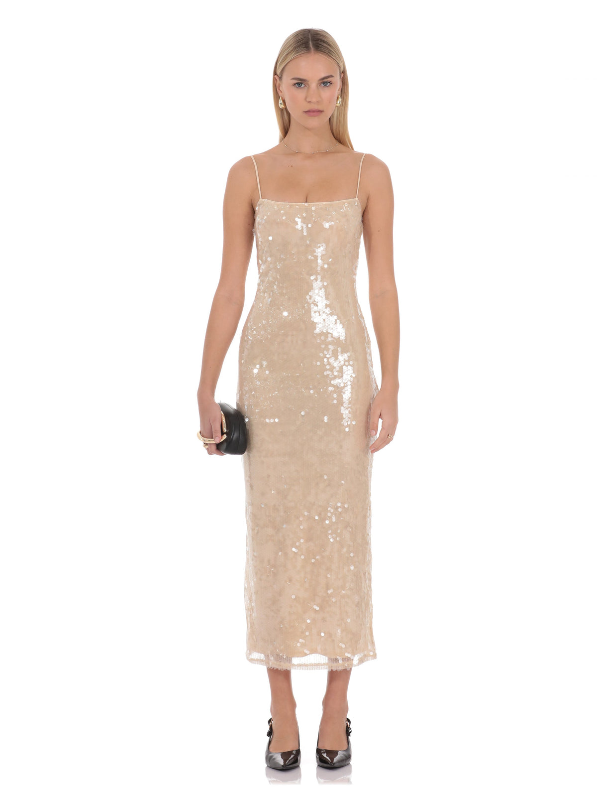 Champagne bridesmaid dress with a-line silhouette