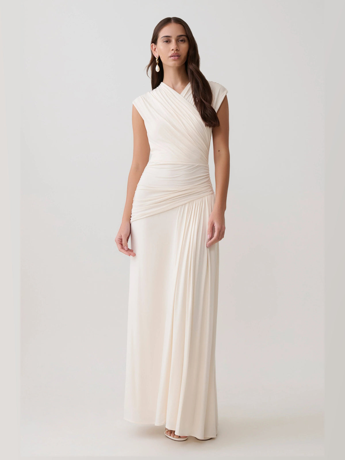 Ivory formal dress with a-line silhouette