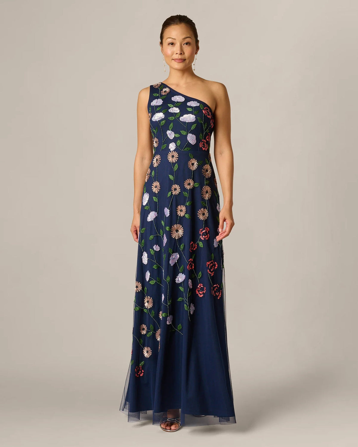 one-shoulder a-line maxi mother of the bride dress - image 2