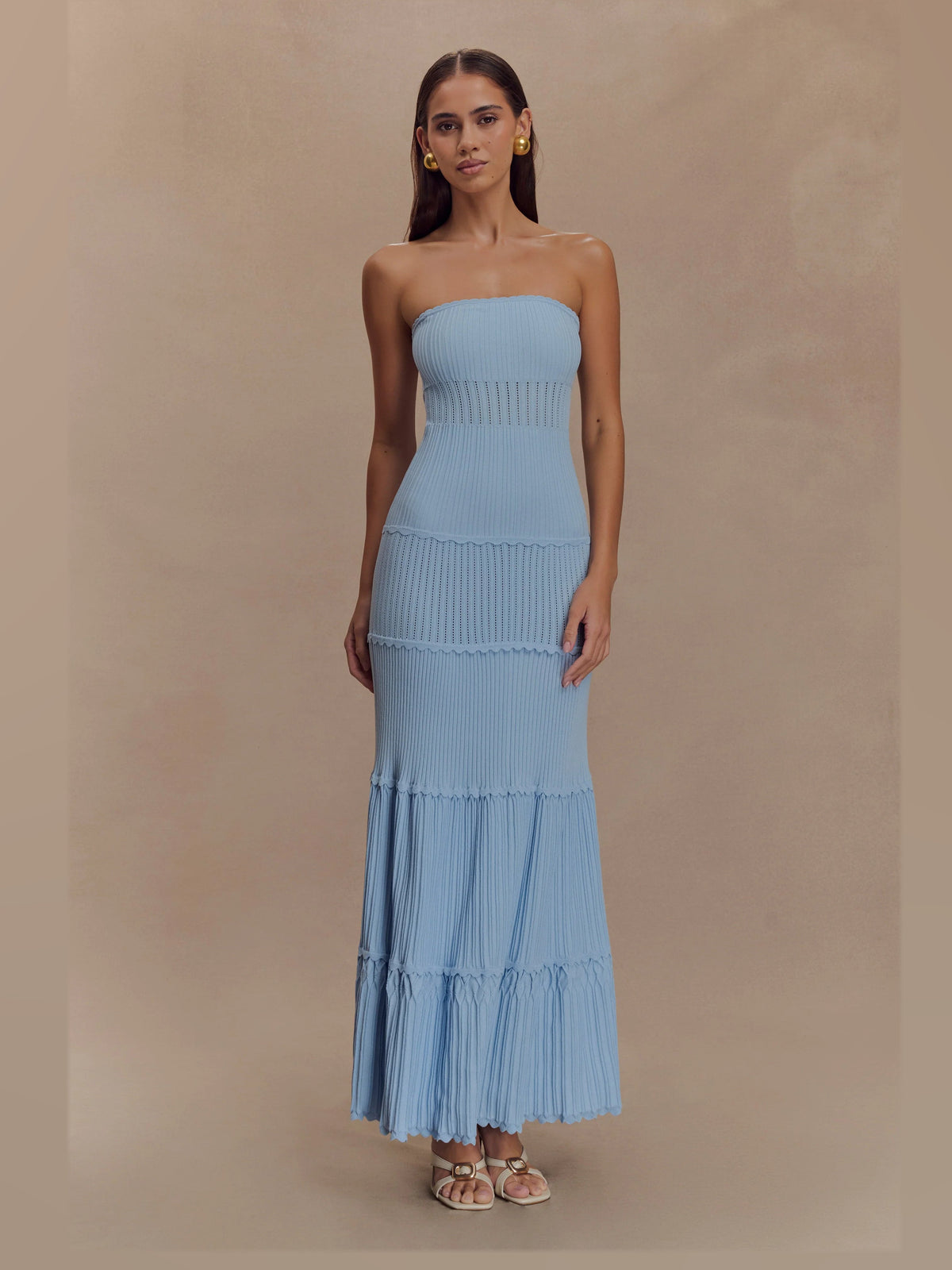 Cornflower Blue formal dress with a-line silhouette