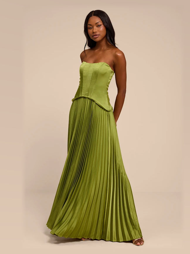 Lime Green formal dress with sweetheart neckline
