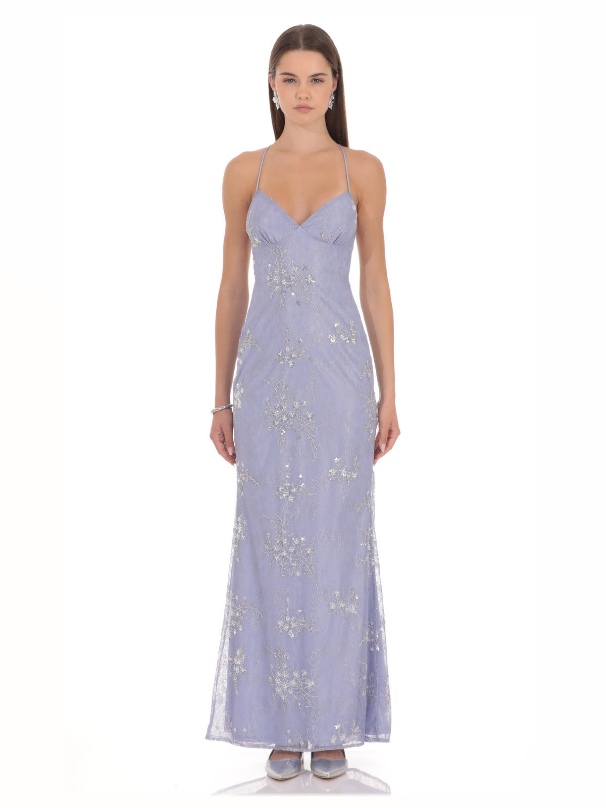 Lavender bridesmaid dress with a-line silhouette