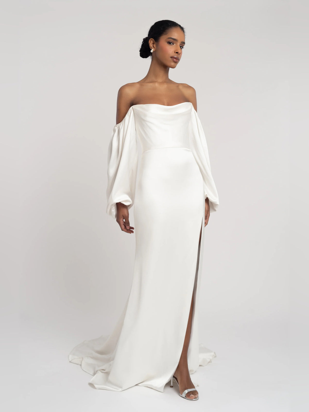 off shoulder a-line floor-length formal dress - image 2