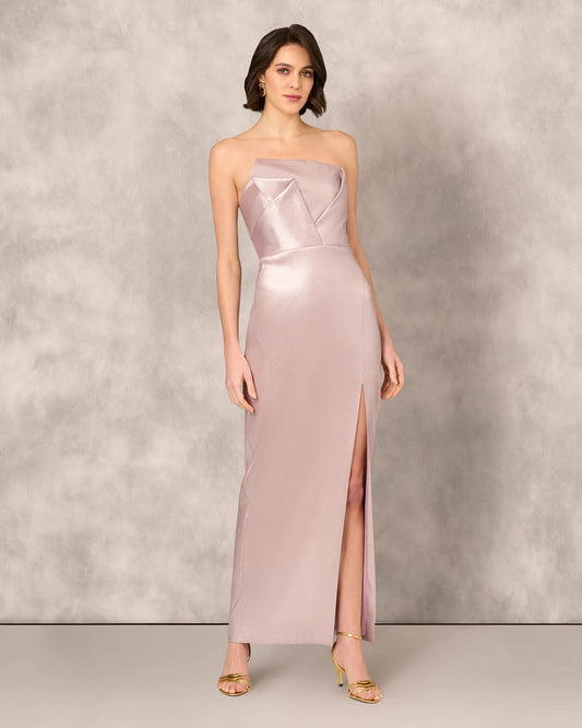 strapless a-line maxi mother of the bride dress - image 2