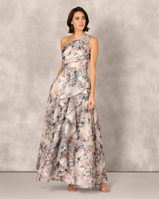 one-shoulder a-line maxi mother of the bride dress - image 2