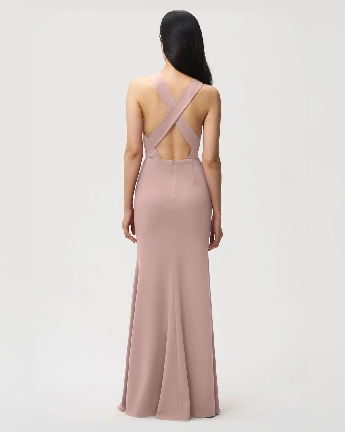 halter neck fit-and-flare floor-length formal dress - image 2