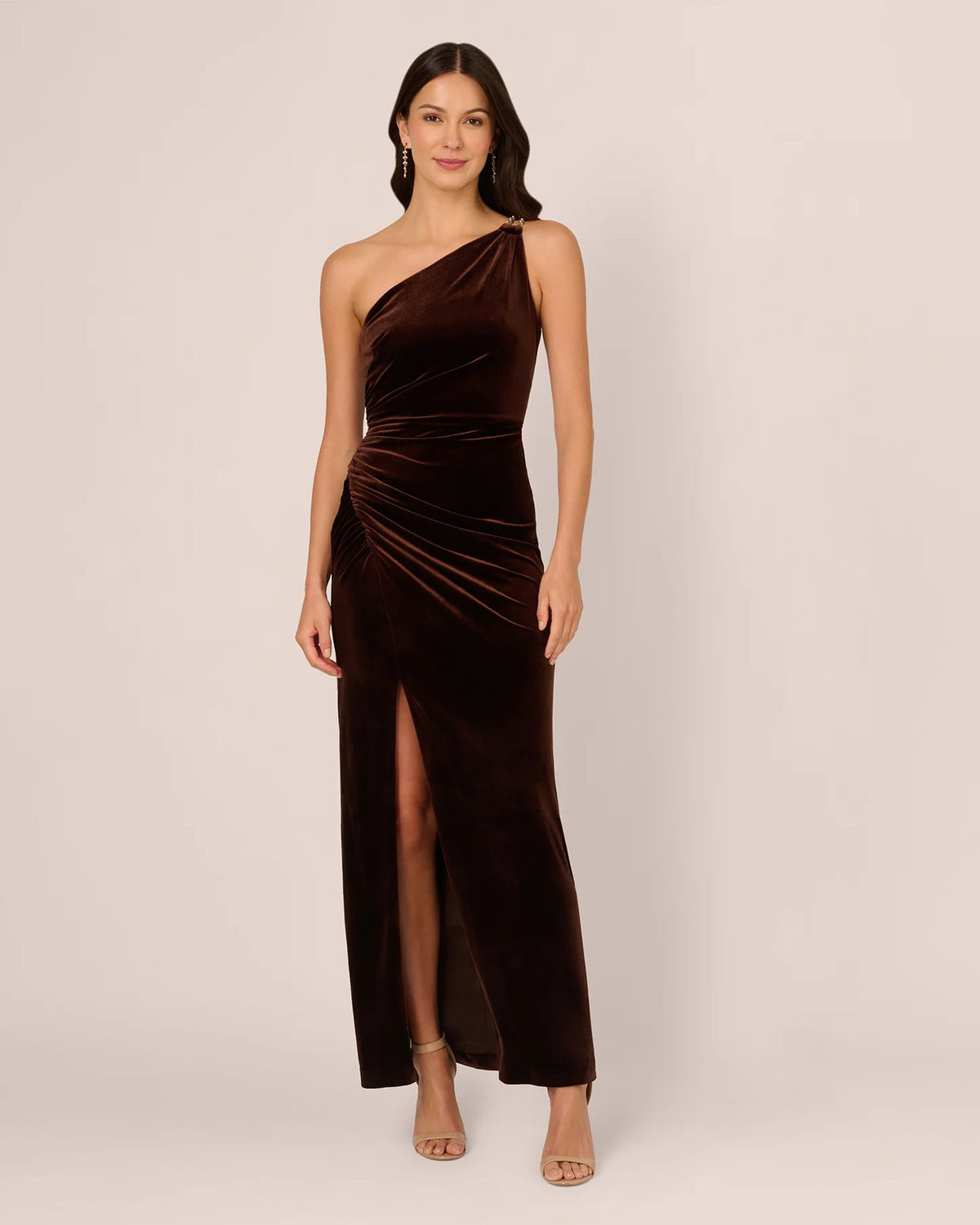 one shoulder column floor-length mother of the bride dress - image 2