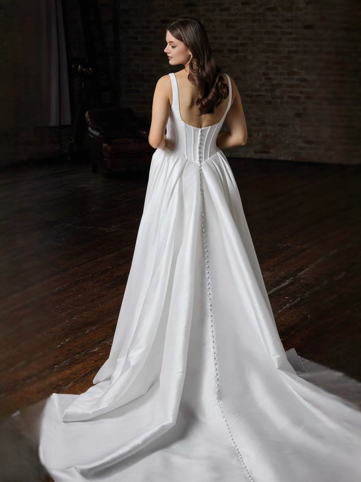 Ivory corset mermaid wedding dress, scoop back, sleeveless bodice and floral lace