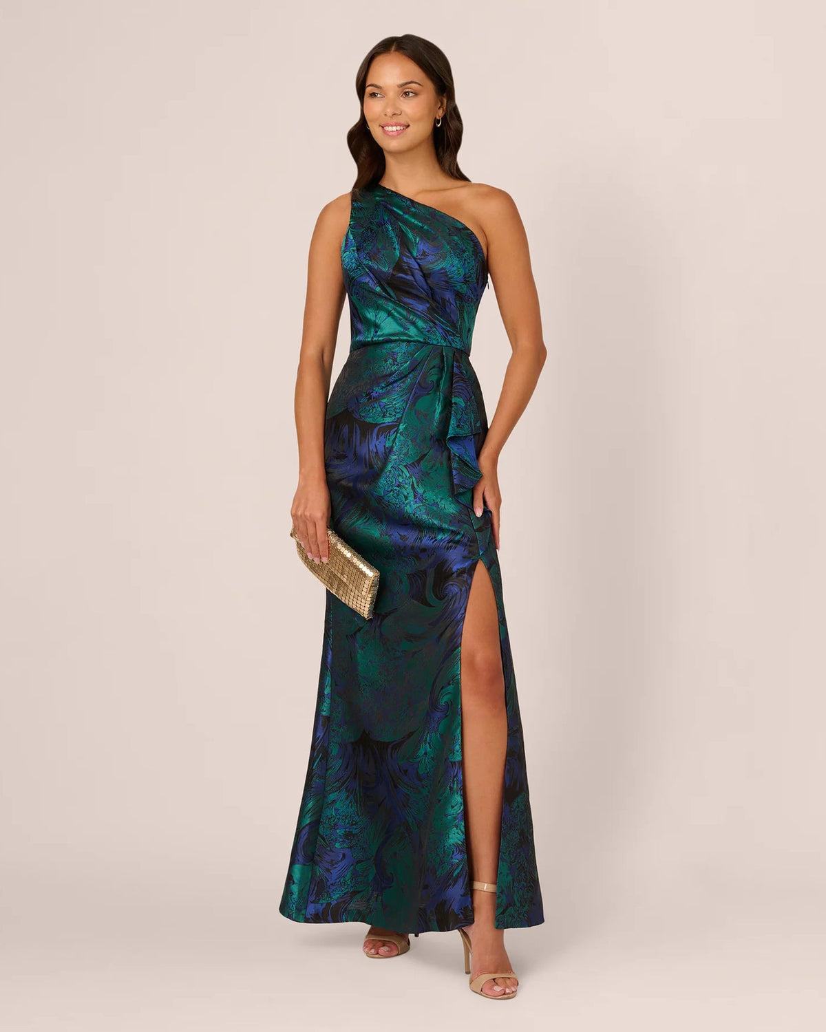 one shoulder mermaid floor-length mother of the bride dress - image 2