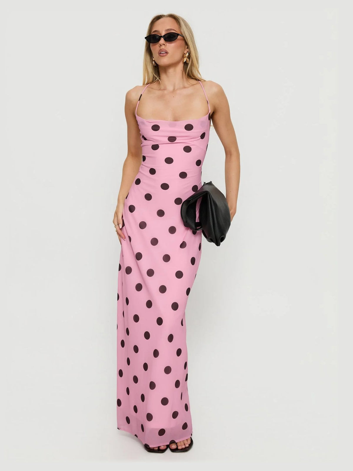 Pink formal dress with a-line silhouette