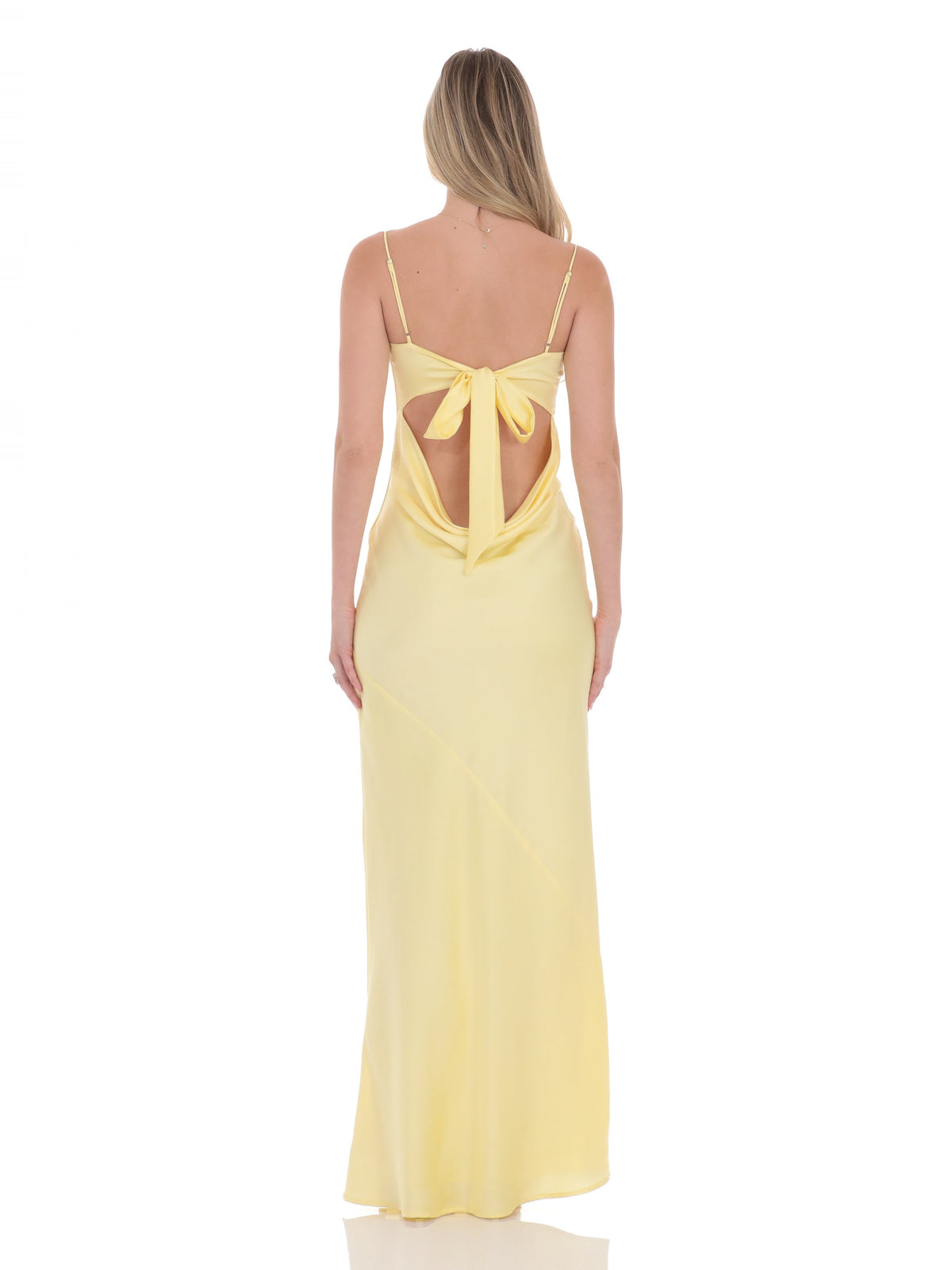 Yellow bridesmaid dress with a-line silhouette