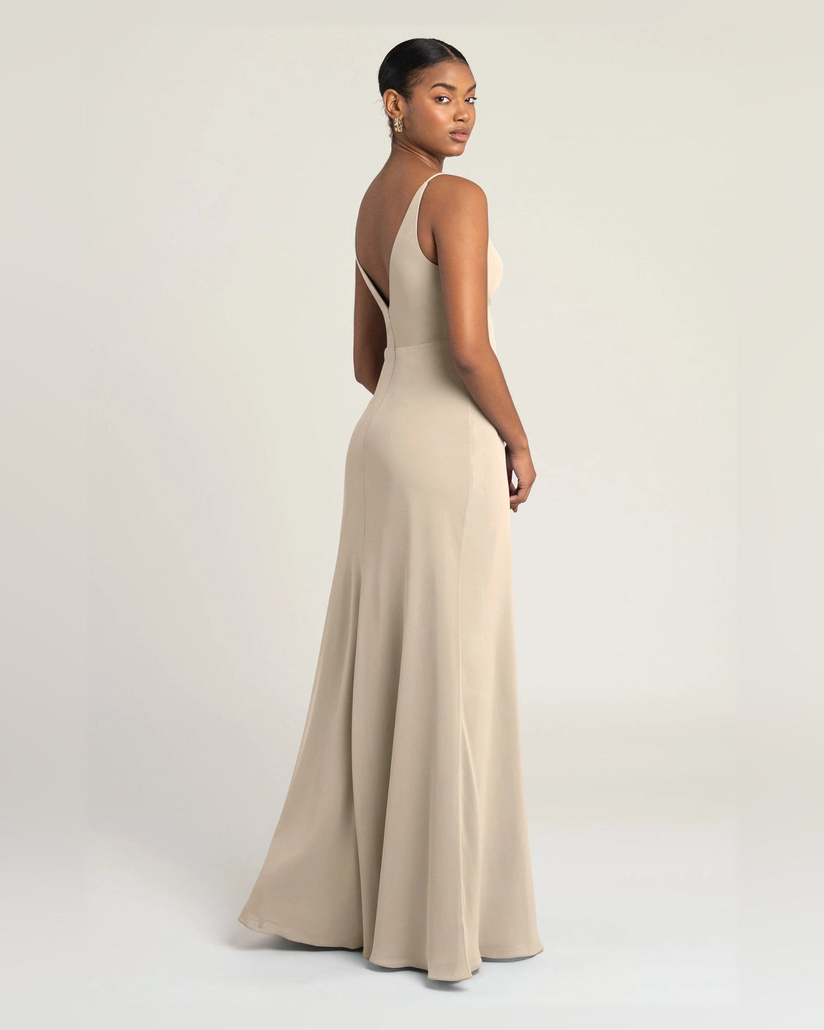 v neck empire-waist floor-length formal dress - image 2